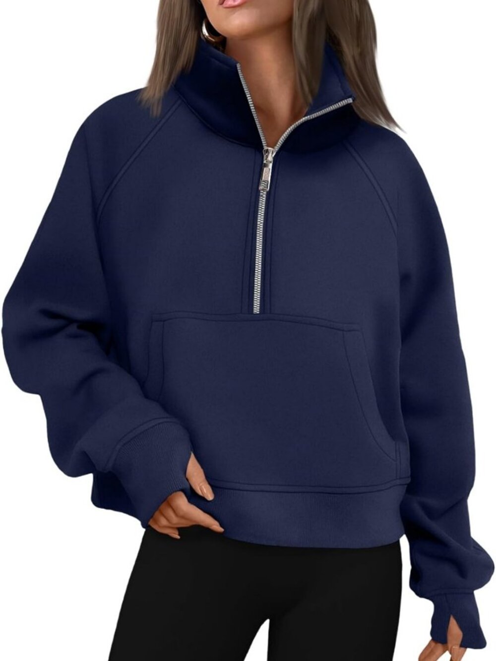 Cozy Half Zip Fleece Pullover Sweatshirt for Women - Perfect Fall Outfit